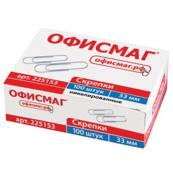 Товар Скрепки ОФИСМАГ, 33м...