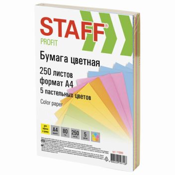 Товар Бумага цветная STAFF...